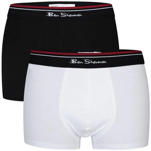 Ben Sherman Men's 2-Pack Boxer Shorts - Black/White - S - Black/White Image 1