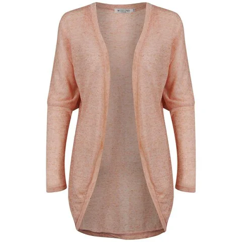 Moku Women's Melange Knitted Cardigan - Coral - S-M - Coral Image 1