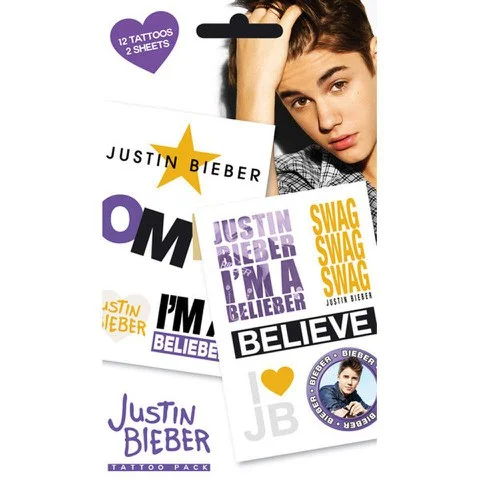 Justin Bieber Belieber - Tattoo Pack Image 1