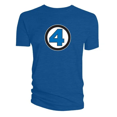 Fantastic Four Logo T-Shirt - Blue - L - Blue Image 1