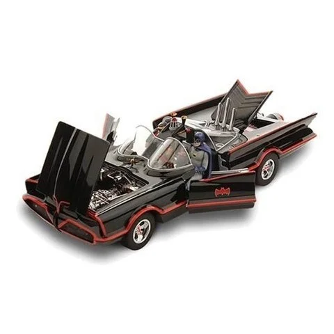 Hot Wheels Elite 1966 Batmobile With Batman And Robin 1:18 Scale Model Image 1