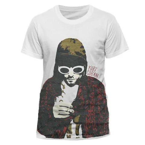 Kurt Cobain Men's T-Shirt - Posterized - S - White Image 1