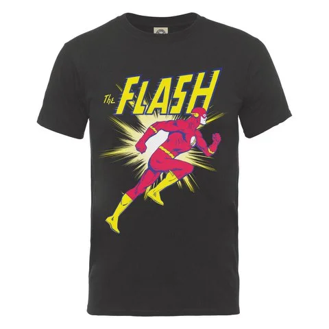DC Comics Men's T-Shirt Flash Running - Charcoal - S - Grey Image 1