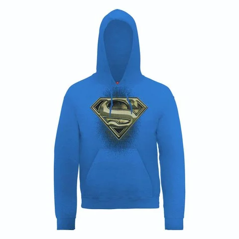 DC Comics Hoody Superman Engraving Logo - Royal Blue - S - Blue Image 1