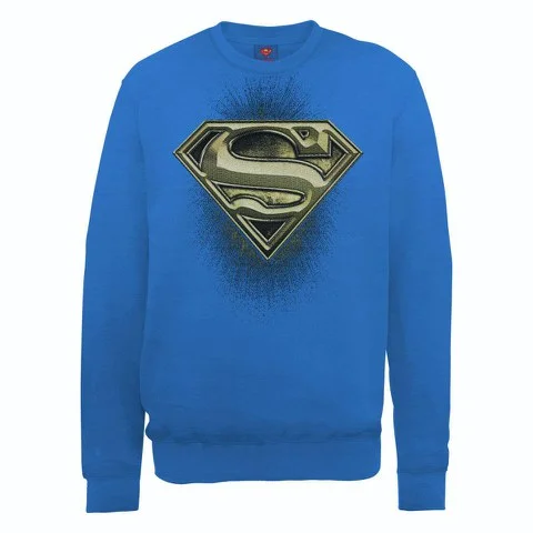 DC Comics Sweatshirt Superman Engraving Logo - Royal Blue - S - Blue Image 1