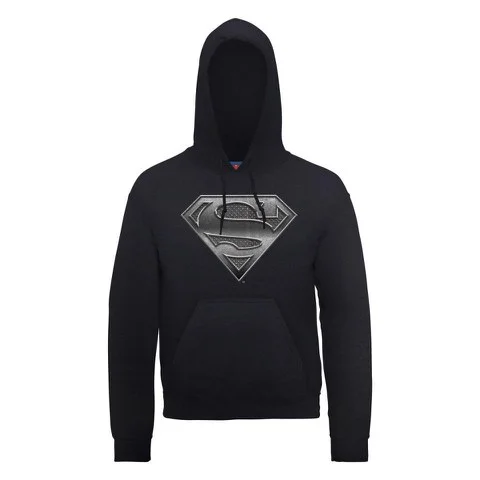 DC Comics Hoody Superman Plate Logo - Black - S - Black Image 1