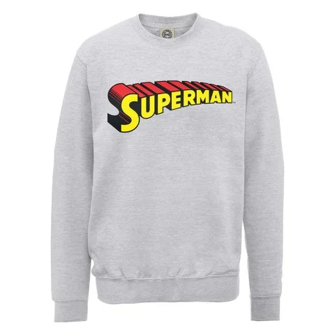 DC Comics Sweatshirt Superman Telescopic Logo - Heather Grey - S - Grey Image 1