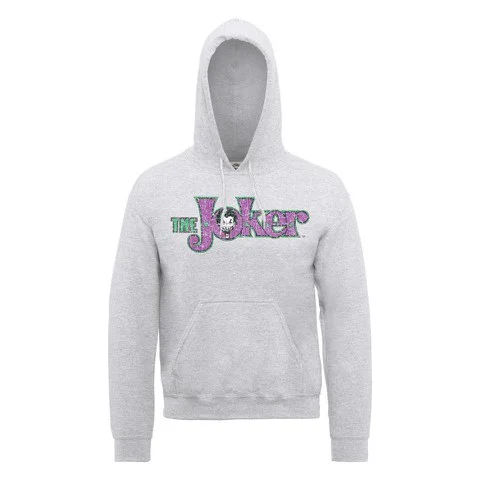 DC Comics Hoody The Joker Crackle Logo - Heather Grey - S - Grey Image 1