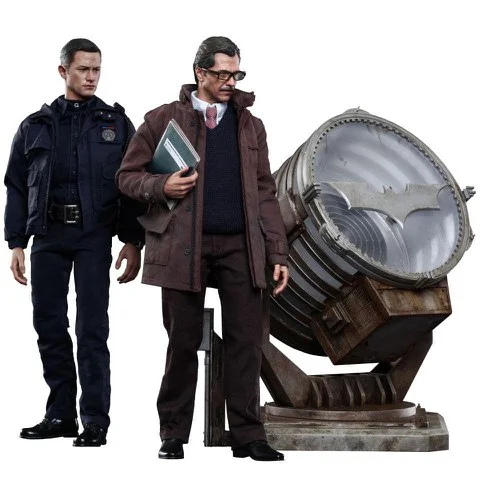 Hot Toys DC Comics Batman John Blake and Jim Gordon with Bat Signal 1:6 Scale Set Image 1