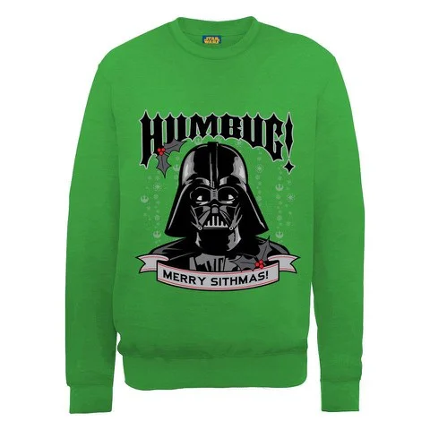 Star Wars Christmas Darth Vader Humbug Sweatshirt - Irish Green - S - Green Image 1