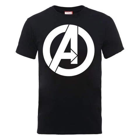Marvel Avengers Assemble Simple Logo Men's T-Shirt - Black - S - Black Image 1