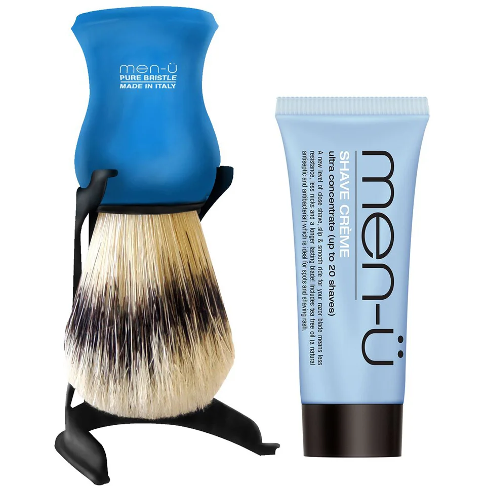 men-ü Barbiere Shave Brush and Stand - Blue Image 1