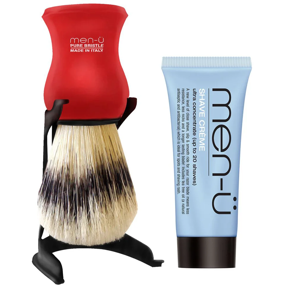 men-ü Barbiere Shave Brush and Stand - Red Image 1