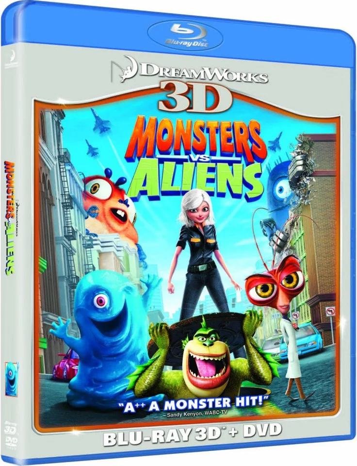 Monsters Vs Aliens 3D (3D Blu-Ray, 2D Blu-Ray and DVD) Image 1