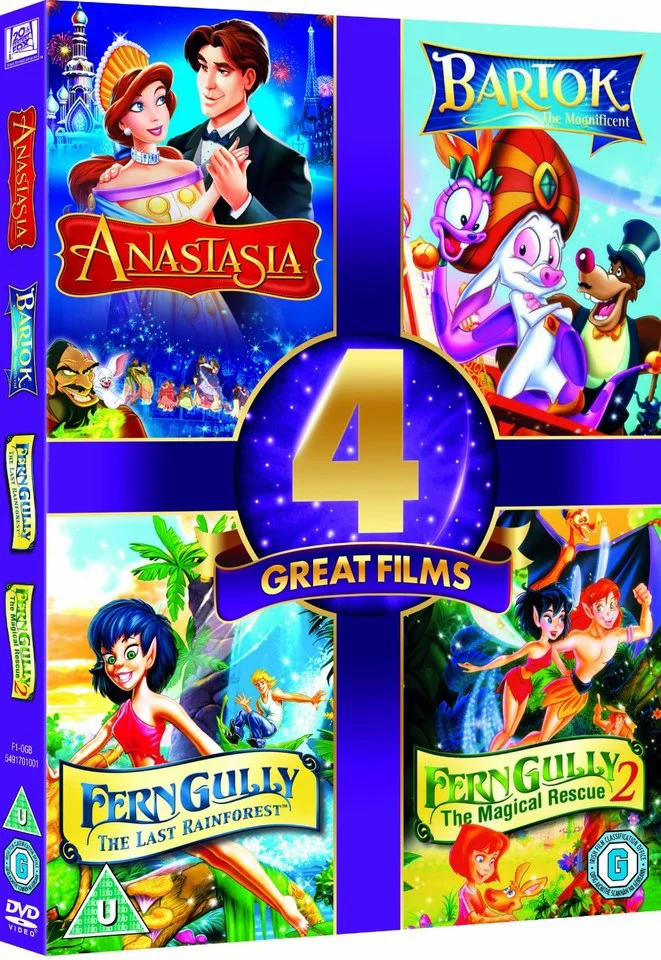 4 Great Films - Anastasia / Bartok the Magnificent / Ferngully / Ferngully 2 Image 1