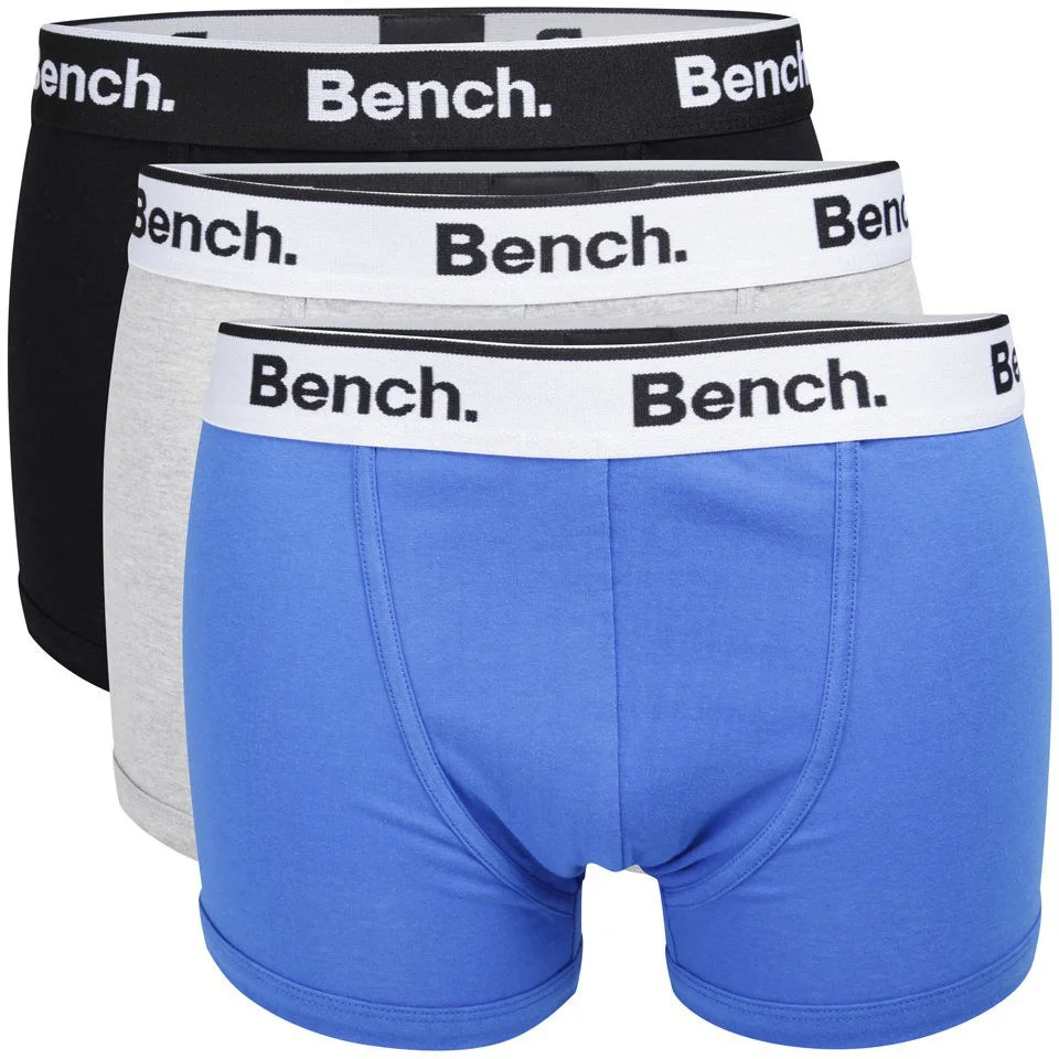 Bench Men's 3-Pack Keddie Boxers 3 Colour Pack - Blue/Black/Grey - S - Black/Grey/Blue Image 1