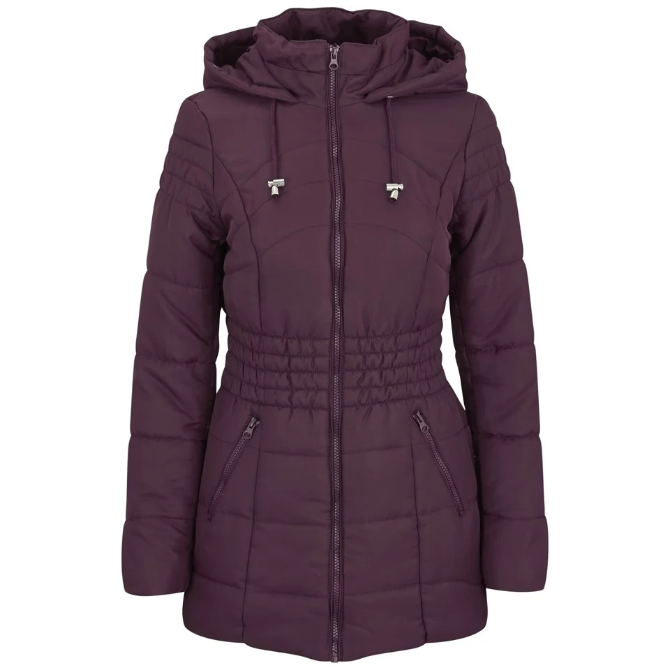 Vero Moda Women's Sona Long Padded Coat - Wine - XS - Wine Image 1