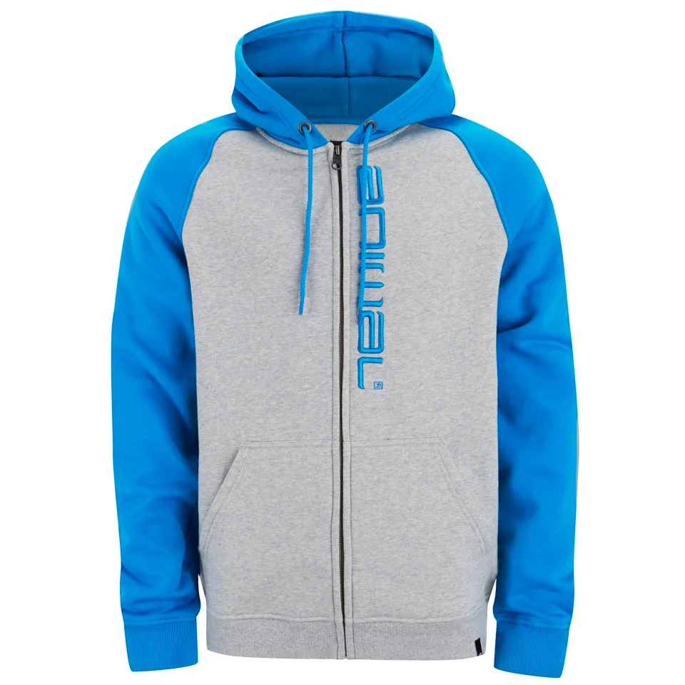 Animal Men's Larama Zip Through Raglan Hoody - Grey Marl - S - Grey Image 1