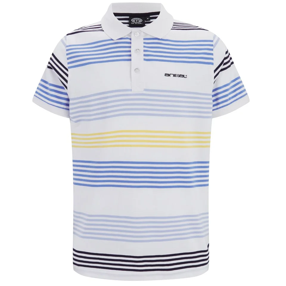 Animal Men's Reip Stripe Polo Shirt - White - S - White Image 1