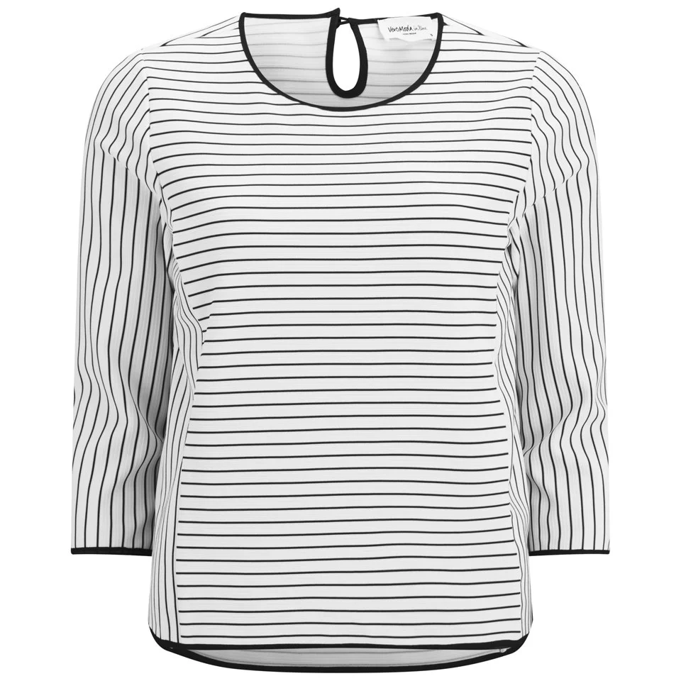 Vero Moda Women's Ingrid Nautical Top - Snow White - UK 8 - White Image 1