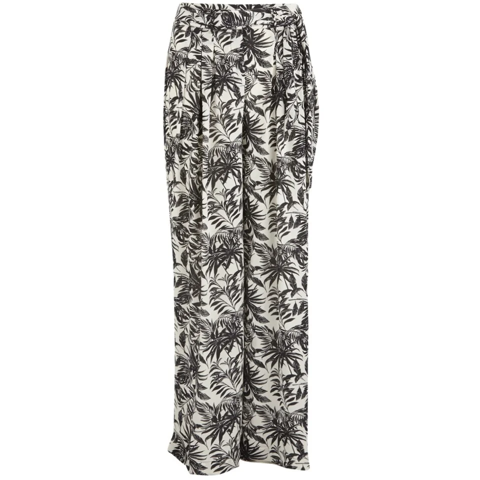 Vero Moda Women's Nia Beach Trousers - Snow White - UK 8 - Multi Image 1