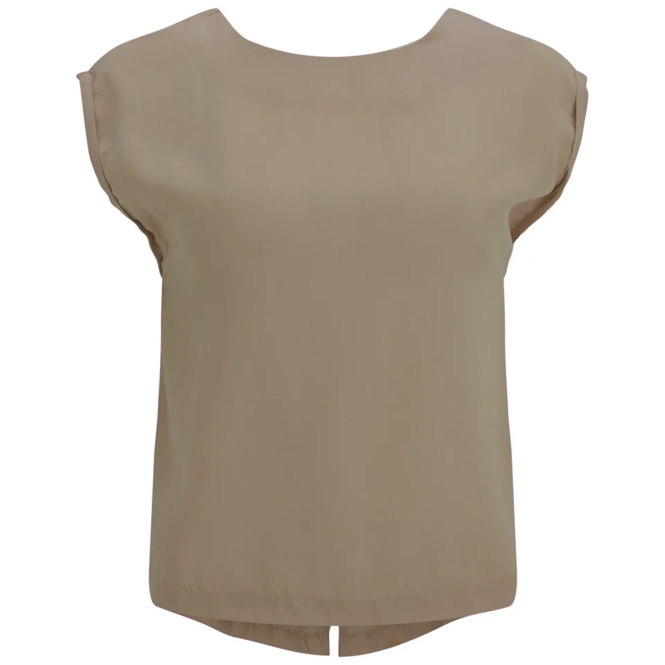 Vero Moda Women's Selma Top - Silver Mink - UK 8 - Stone Image 1