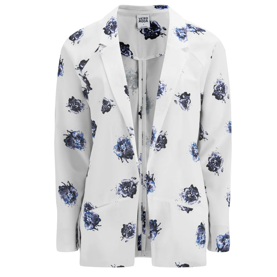Vero Moda Women's Yin Floral Blazer - Snow White - UK 8 - White Image 1