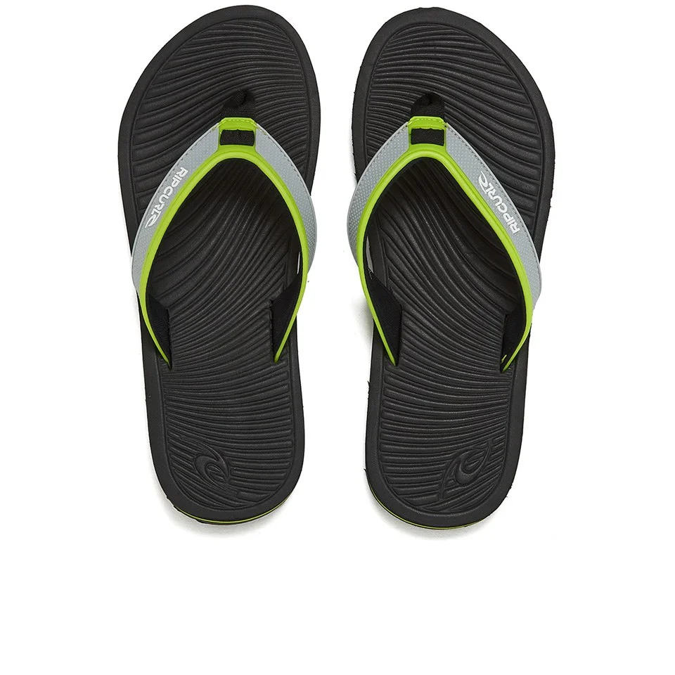 Rip Curl Men's The Ten Gabriel Medina Signature Pro Flip Flops - Black/Lime - UK 7 - Black Image 1