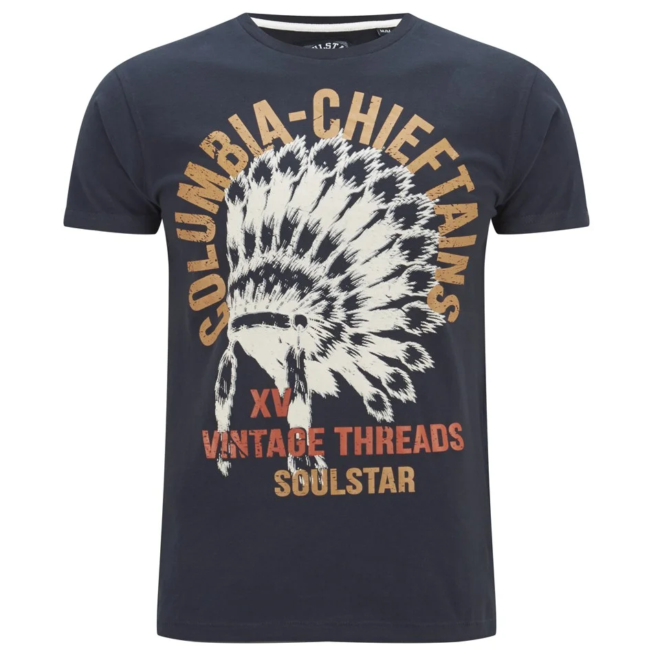 Soul Star Men's Mt Chieftains Printed T-Shirt - Navy - S - Navy Image 1