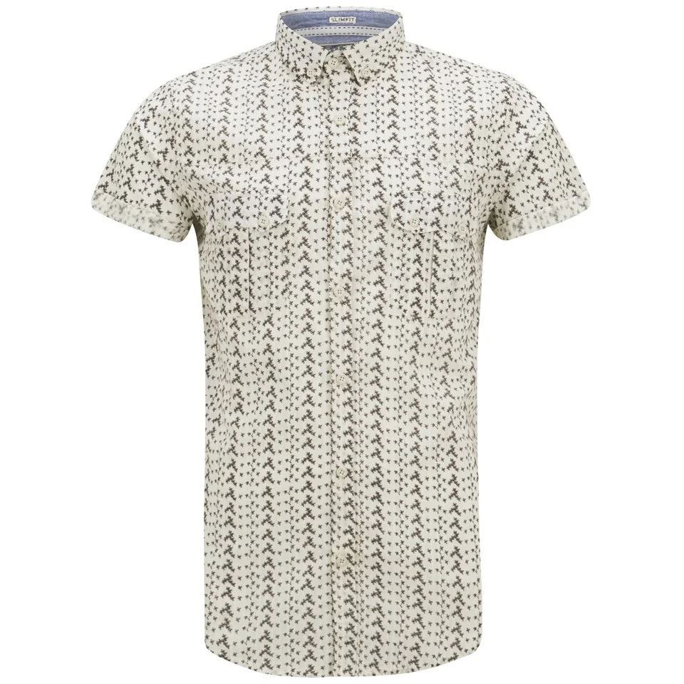 Soul Star Men's Ms Marcy Printed Shirt - Ecru - S - Cream Image 1