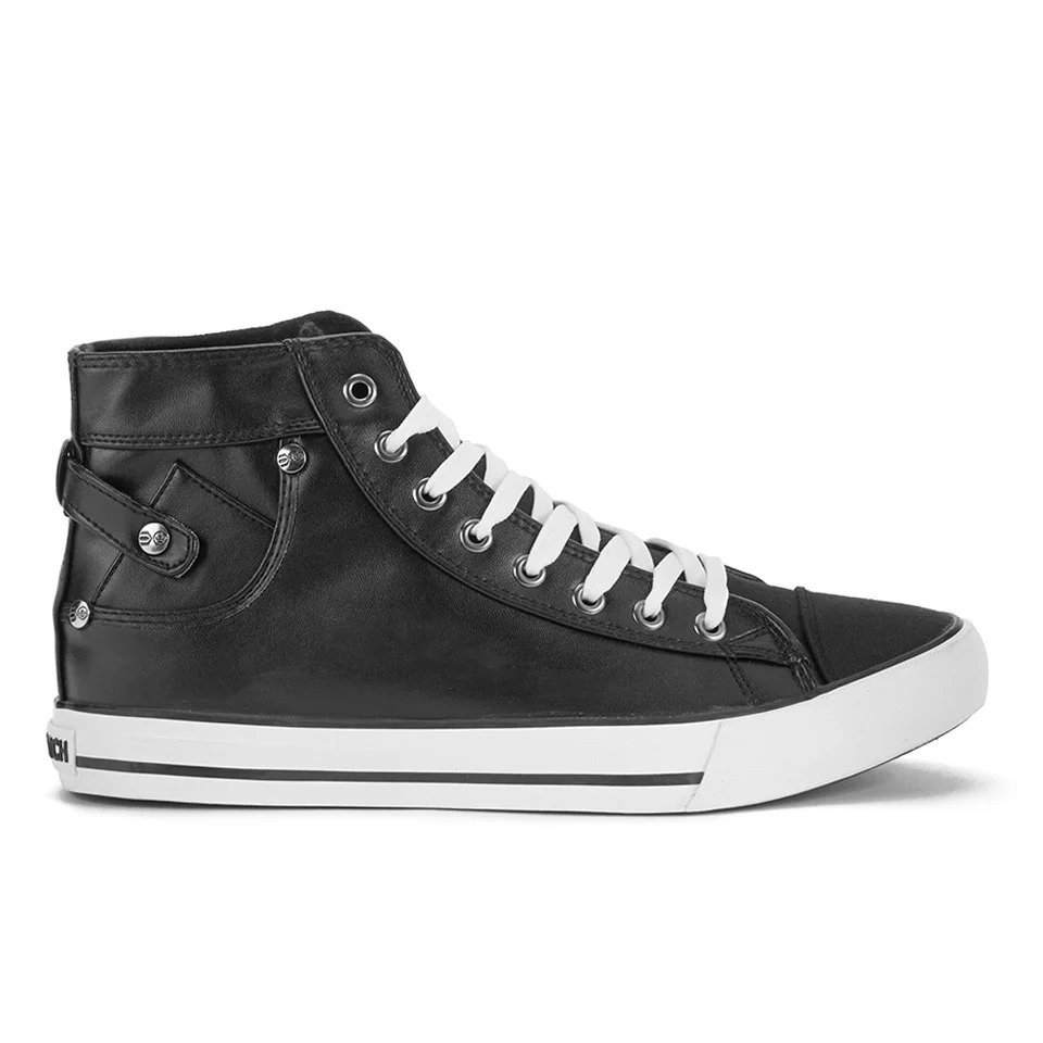 Crosshatch Men's Canvas Cursa High Top Trainers - Black - UK 7 - Black Image 1