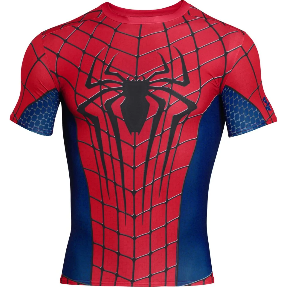 Under Armour Men's The Amazing Spider-Man 2 Compression Short Sleeved T-Shirt - Red/Blue - M - Red/Blue Image 1
