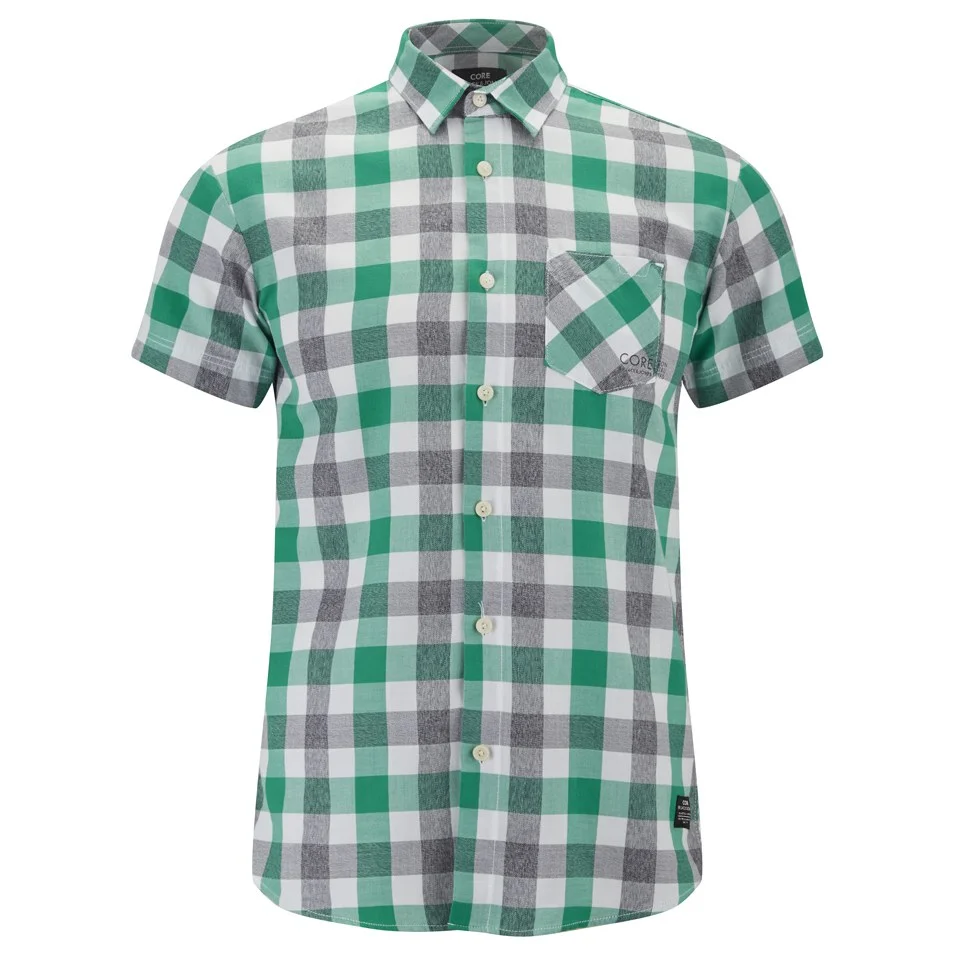 Jack & Jones Men's Core Letter One Pocket Camp Shirt - Pepper Green - S - Green Image 1