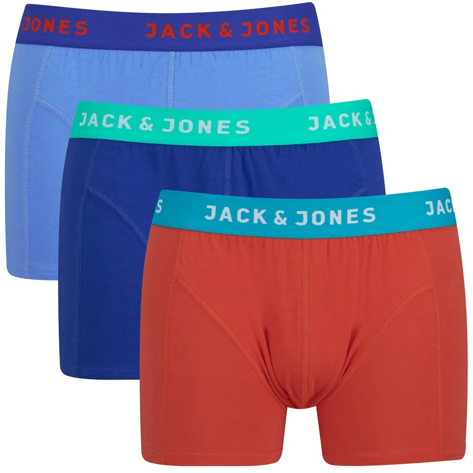 Jack & Jones Men's Simple Regular 3-Pack Boxers - Blue - S - Blue Image 1