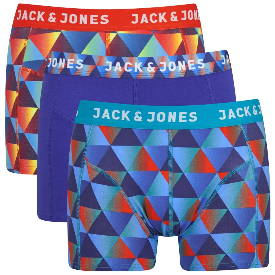 Jack & Jones Men's Gradient Regular 3-Pack Boxers - Blue - S - Blue Image 1
