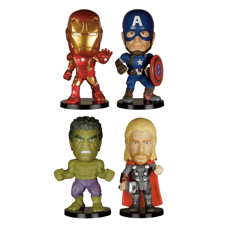 Marvel Avengers Age of Ultron Bobble Head Action Figure Set Image 1