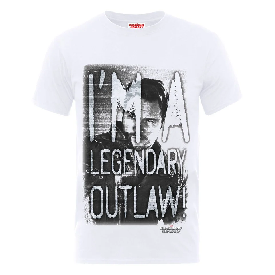 Marvel Guardians of the Galaxy Men's I'm A Legendary Outlaw T-Shirt - White - S - White Image 1