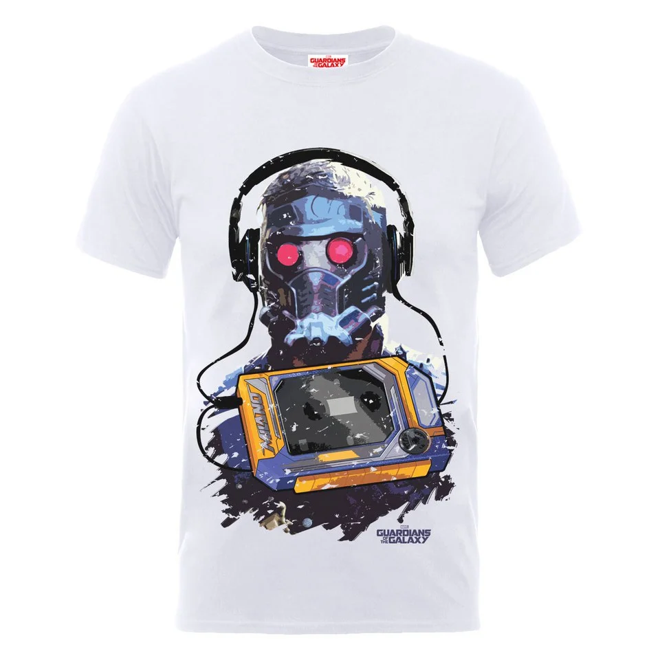 Marvel Guardians of the Galaxy Men's Star-Lord Cassette T-Shirt - White - S - White Image 1