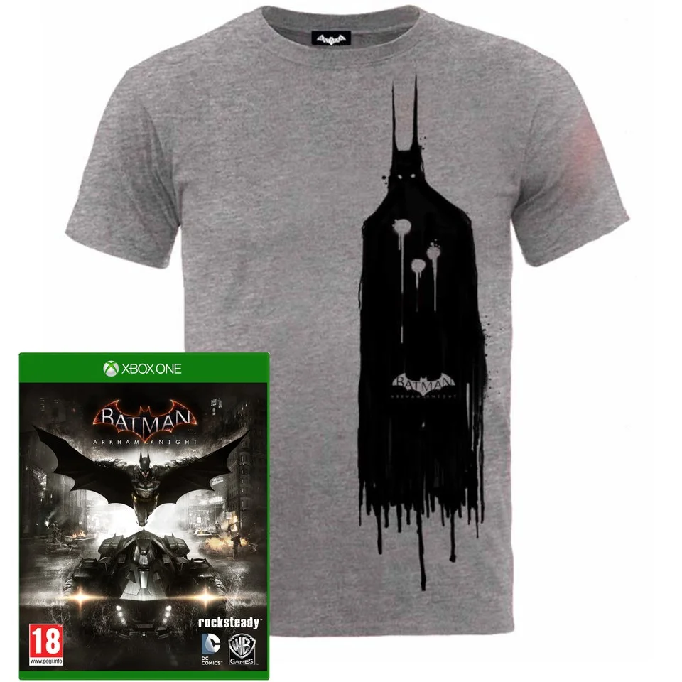 Zavvi Exclusive DC Comics Arkham Knight Xbox One Game and T-Shirt Bundle - Grey - M Image 1