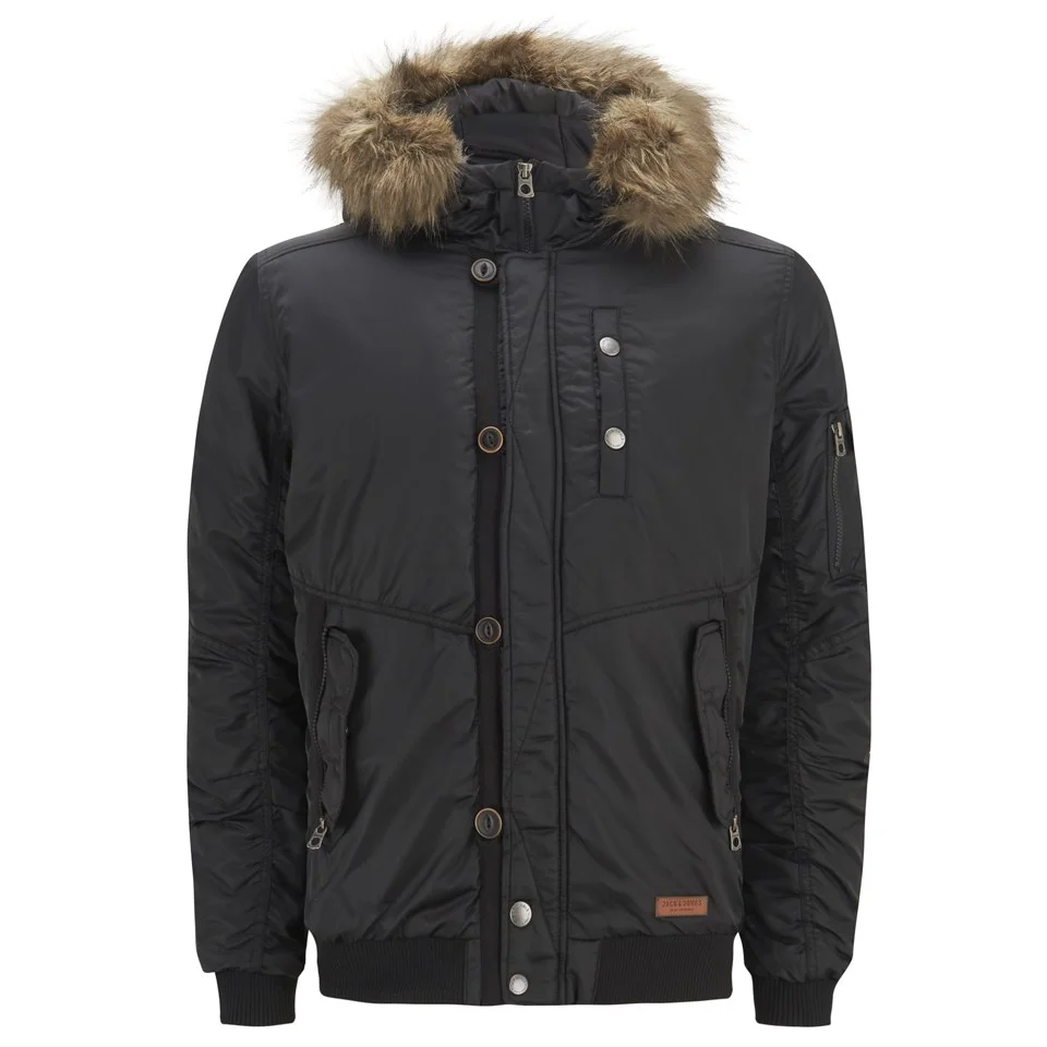 Jack & Jones Men's Originals Rob Bomber Jacket - Black - L - Black Image 1