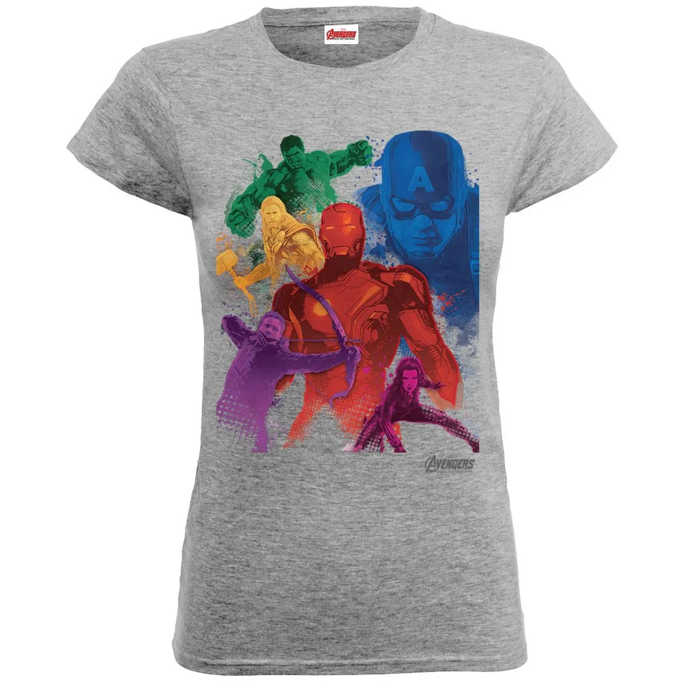 Marvel Women's Avengers Age of Ultron Team Colours T-Shirt - Heather Grey - S - Grey Image 1
