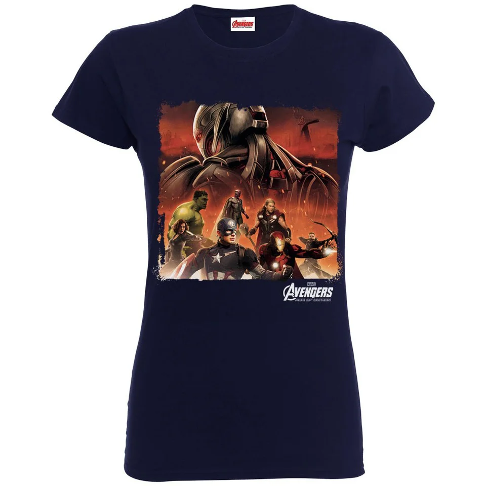 Marvel Women's Avengers Age of Ultron Team Montage T-Shirt - Navy - S - Navy Image 1