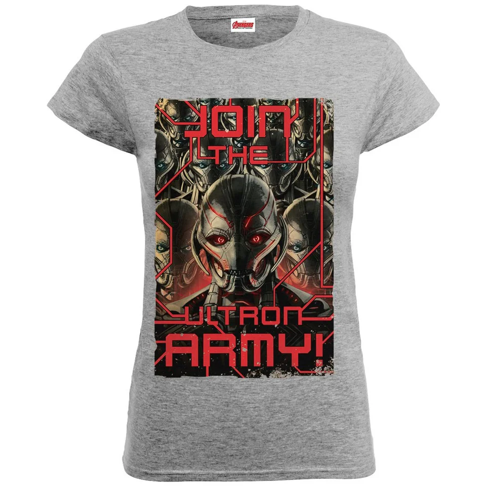 Marvel Women's Avengers Age of Ultron Join The Army T-Shirt - Heather Grey - S - Grey Image 1