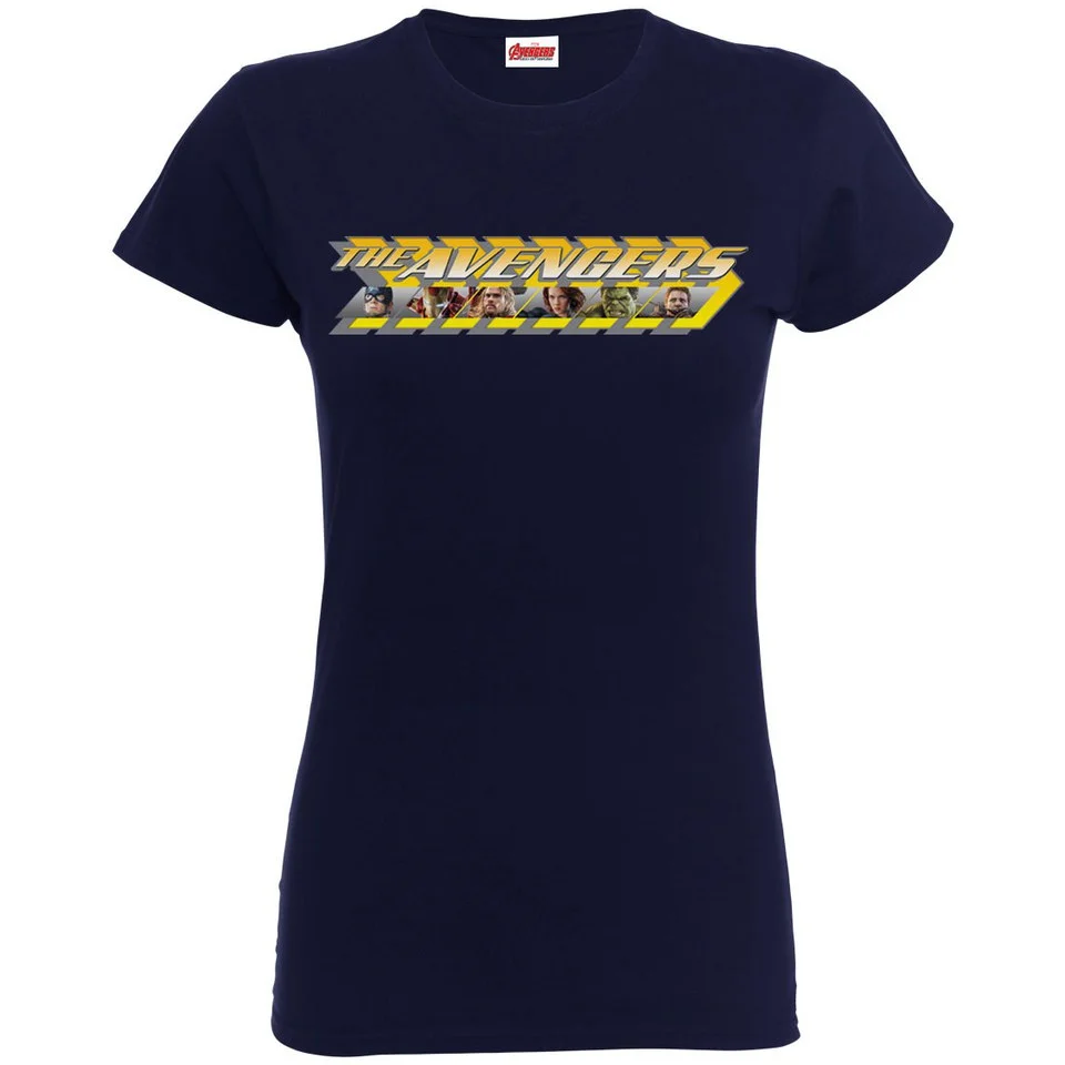 Marvel Women's Avengers Age of Ultron Classic Logo Yellow T-Shirt - Navy - S - Navy Image 1