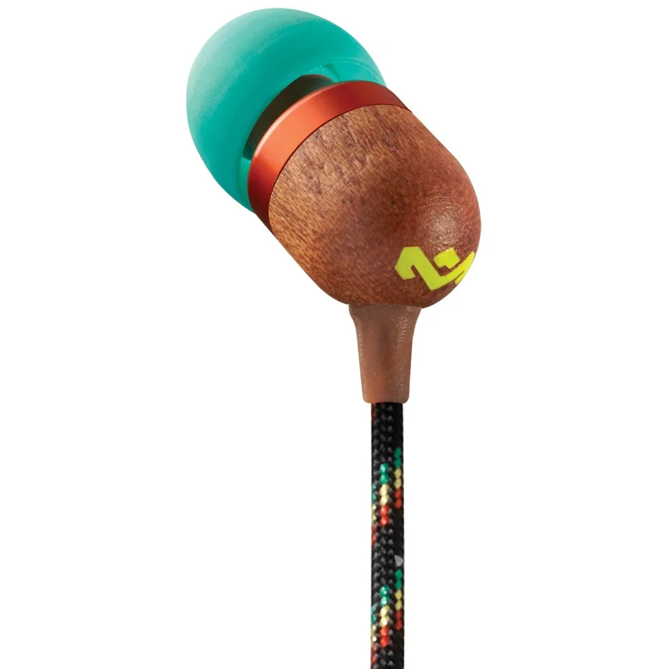 The House of Marley Smile Jamaica Earphones (Includes In-Line 1 Button Mic) - Rasta Black Image 1