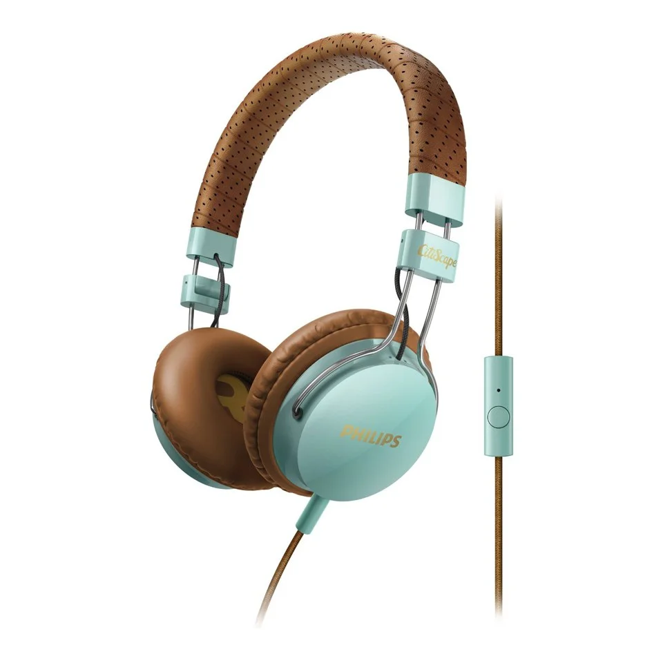 Philips SHL5505 Citiscape Foldie Headphones (Includes Mic) - Blue Image 1