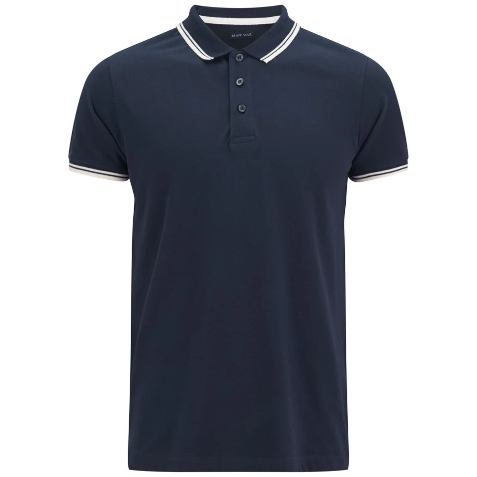 Brave Soul Men's Heroc Polo Shirt - Ocean Blue - M - Blue Image 1