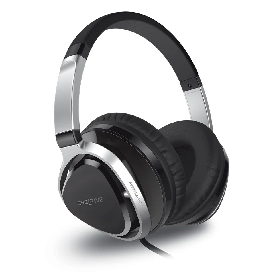Creative Aurvana Live!2 Headphones with In-Line Mic - Black Image 1