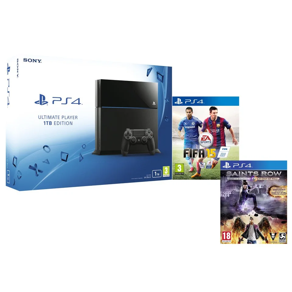 Sony PlayStation 4 1TB - Includes FIFA 15 & Saints Row IV Re-elected Image 1