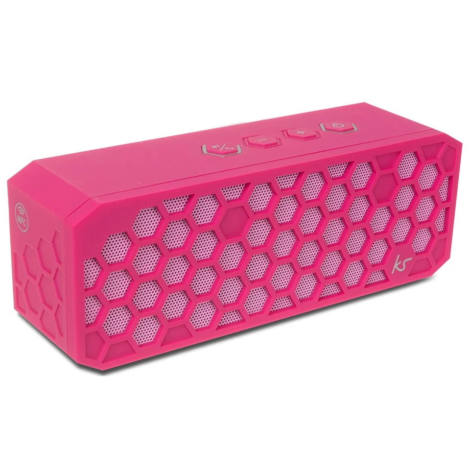 Kitsound Hive 2 Bluetooth Wireless Portable Stereo Speaker - Pink Image 1